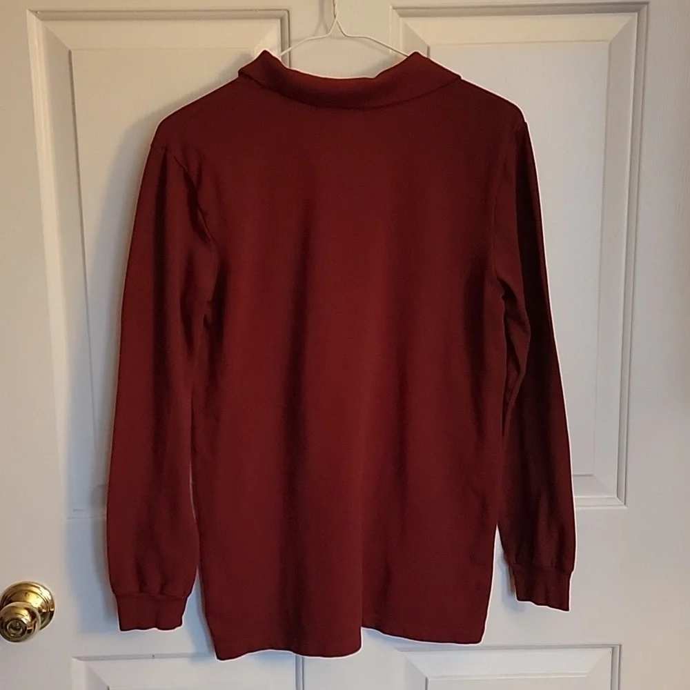 Old Navy, boys long sleeved polo shirt, XL(14-16), burgundy.